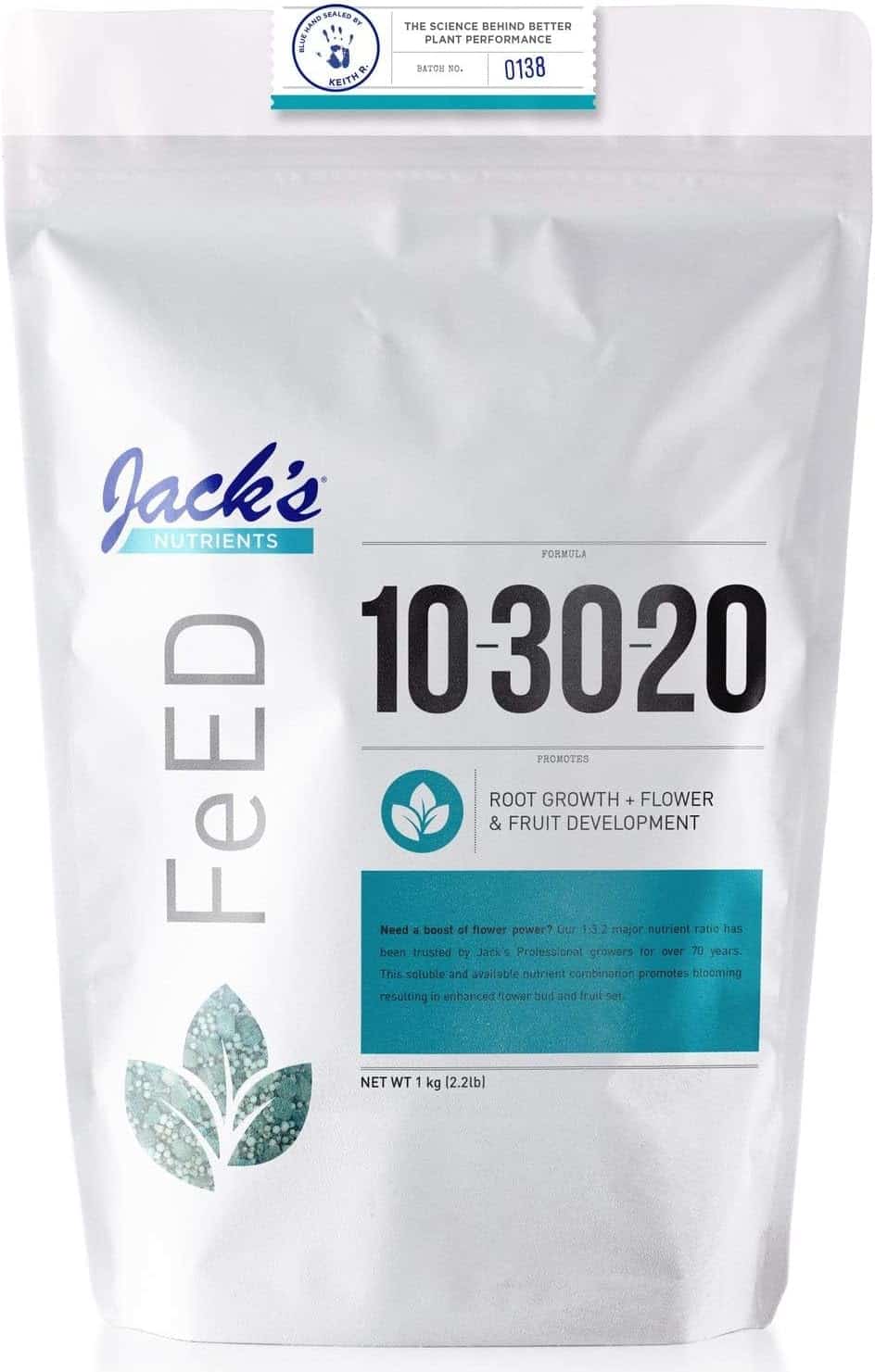 Jacks Nutrients Bloom Fertilizer 10-30-20, 2.2lbs