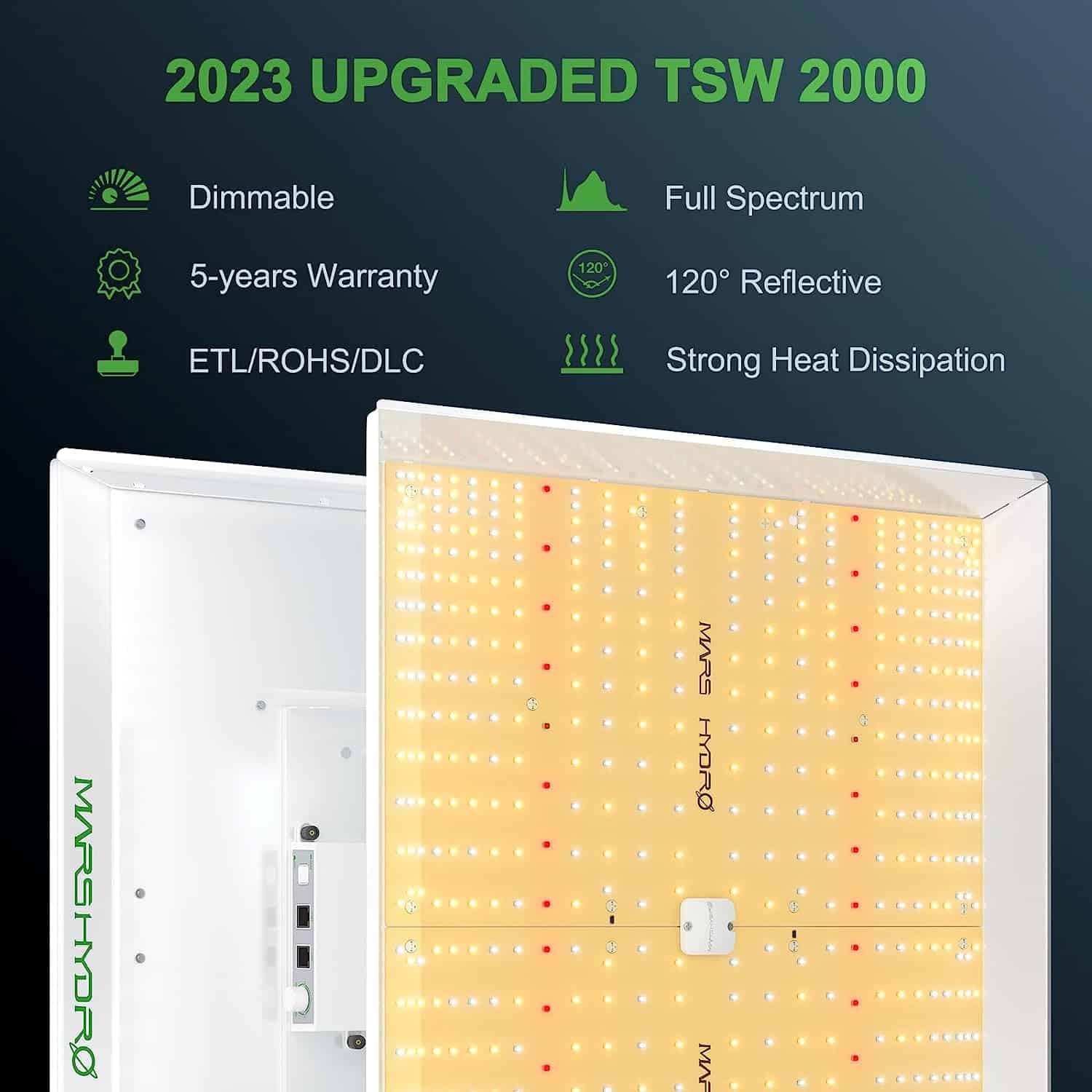 MARS HYDRO TSW2000 Led Grow Light 300 watt 4x4ft Coverage Full Spectrum Growing Lamps for Indoor Plants Dimmable Daisy Chain Seeding Veg Bloom Light for Hydroponics Indoor