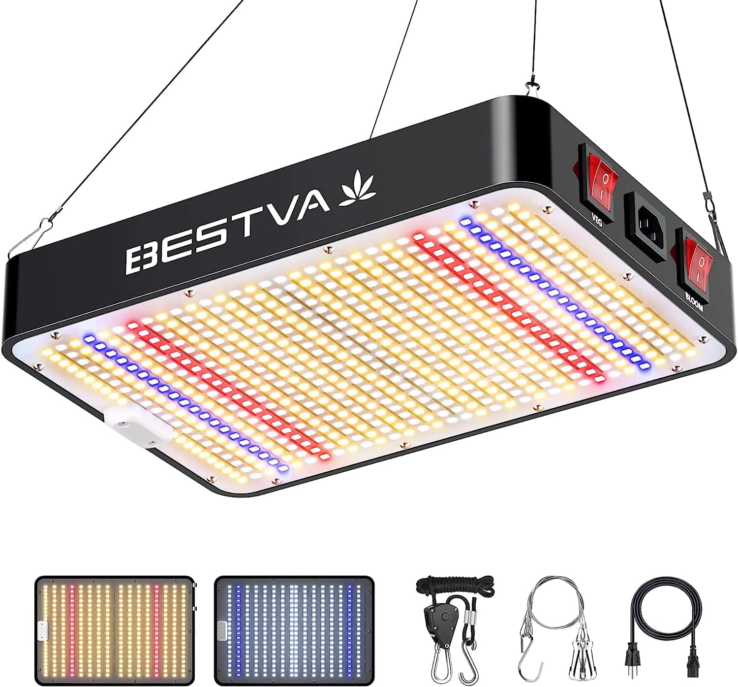BESTVA 2023 Newest Upgrade 1000W Led Grow Light 3x3ft Coverage with High Yield Diodes Full Spectrum LED Grow Lights for Indoor Plants Greenhouse Veg Bloom Light Hydroponic Grow Lamp