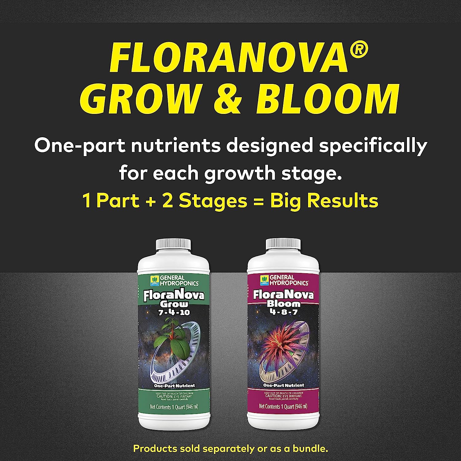 General Hydroponics FloraNova Bloom, One-Part Nutrient, 1 Quart