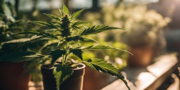 A thriving cannabis plant