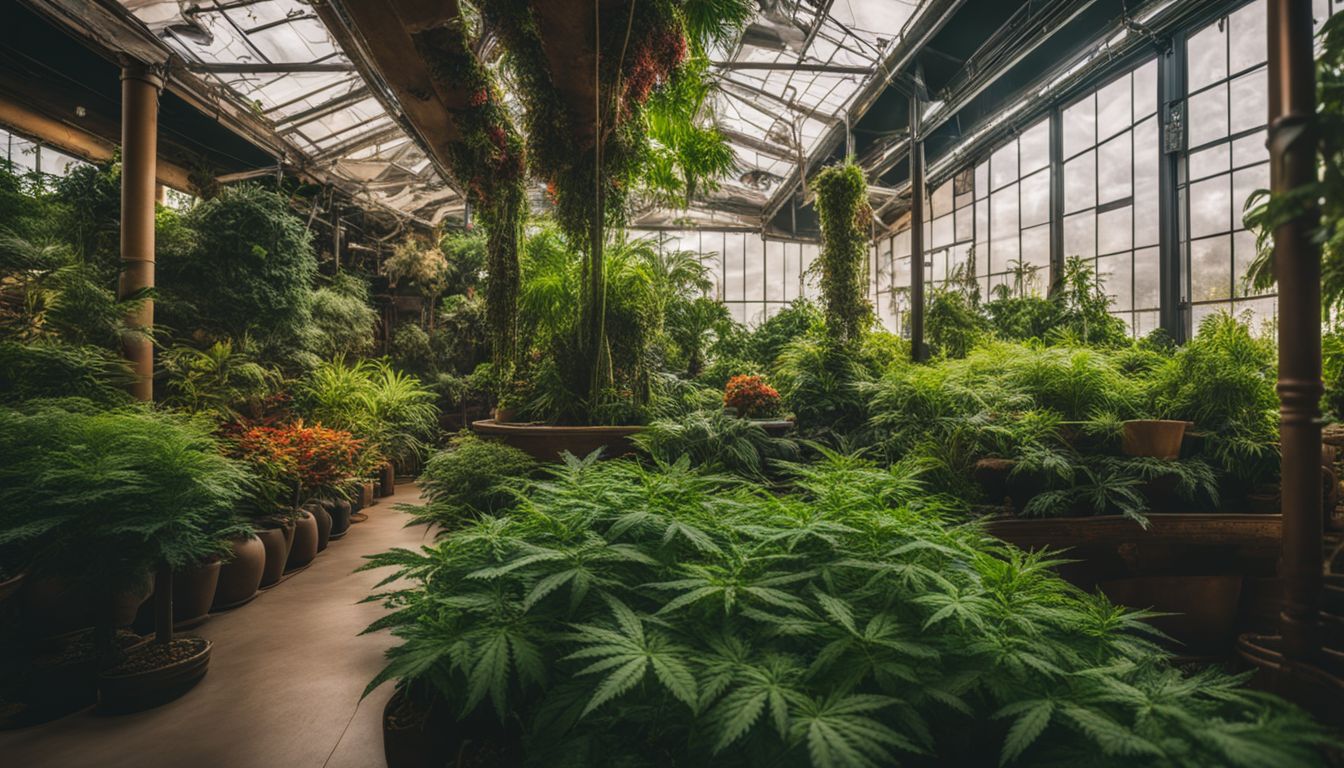 A vibrant indoor garden with healthy marijuana plants photographed in detail.