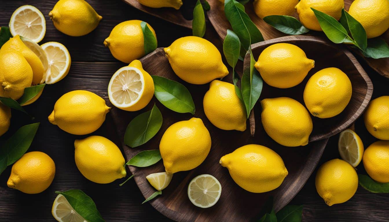 Fresh lemons in various styles and settings captured in vivid detail.