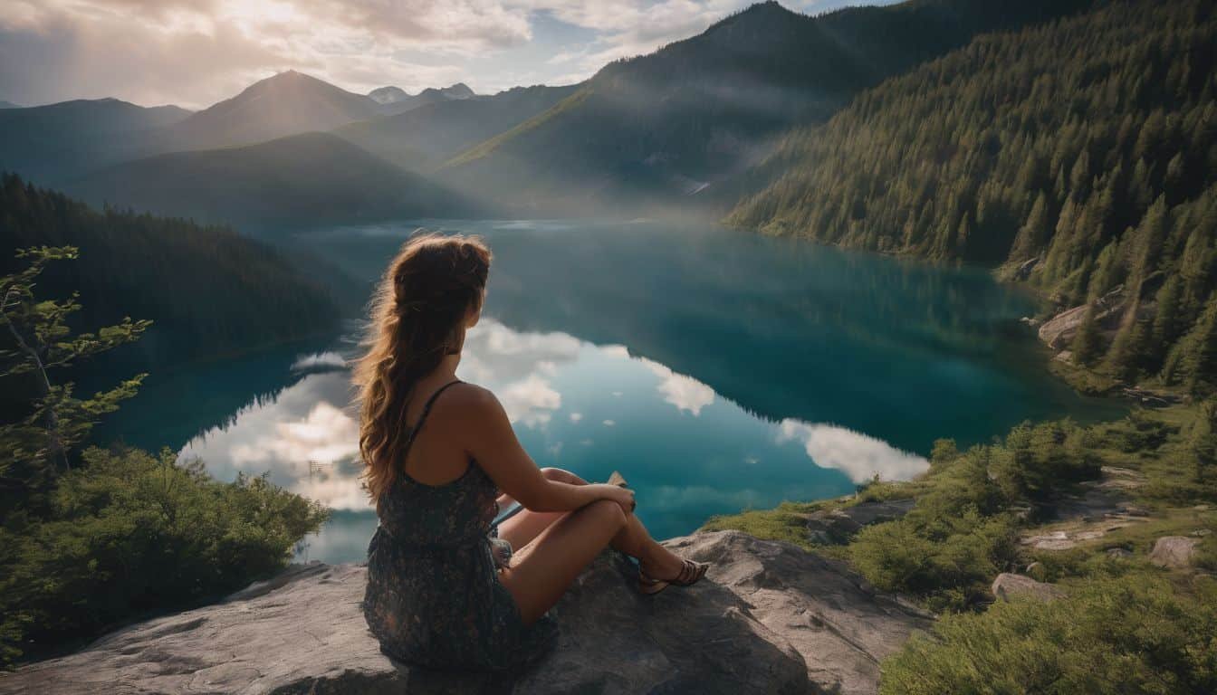 A person enjoying Ghost OG in nature, captured in stunning detail.