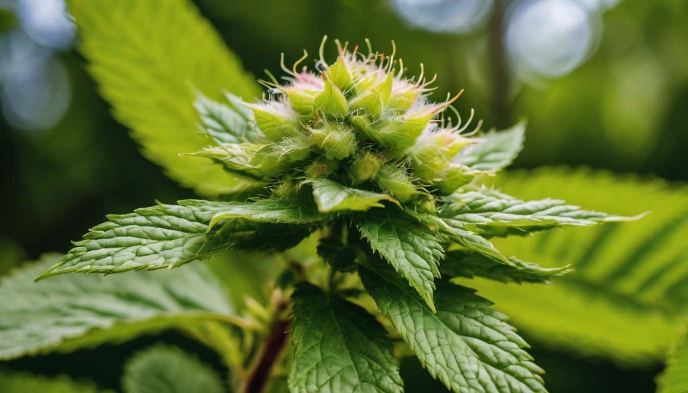 Close-up photo of a Blackberry Kush bud with various people and styles.