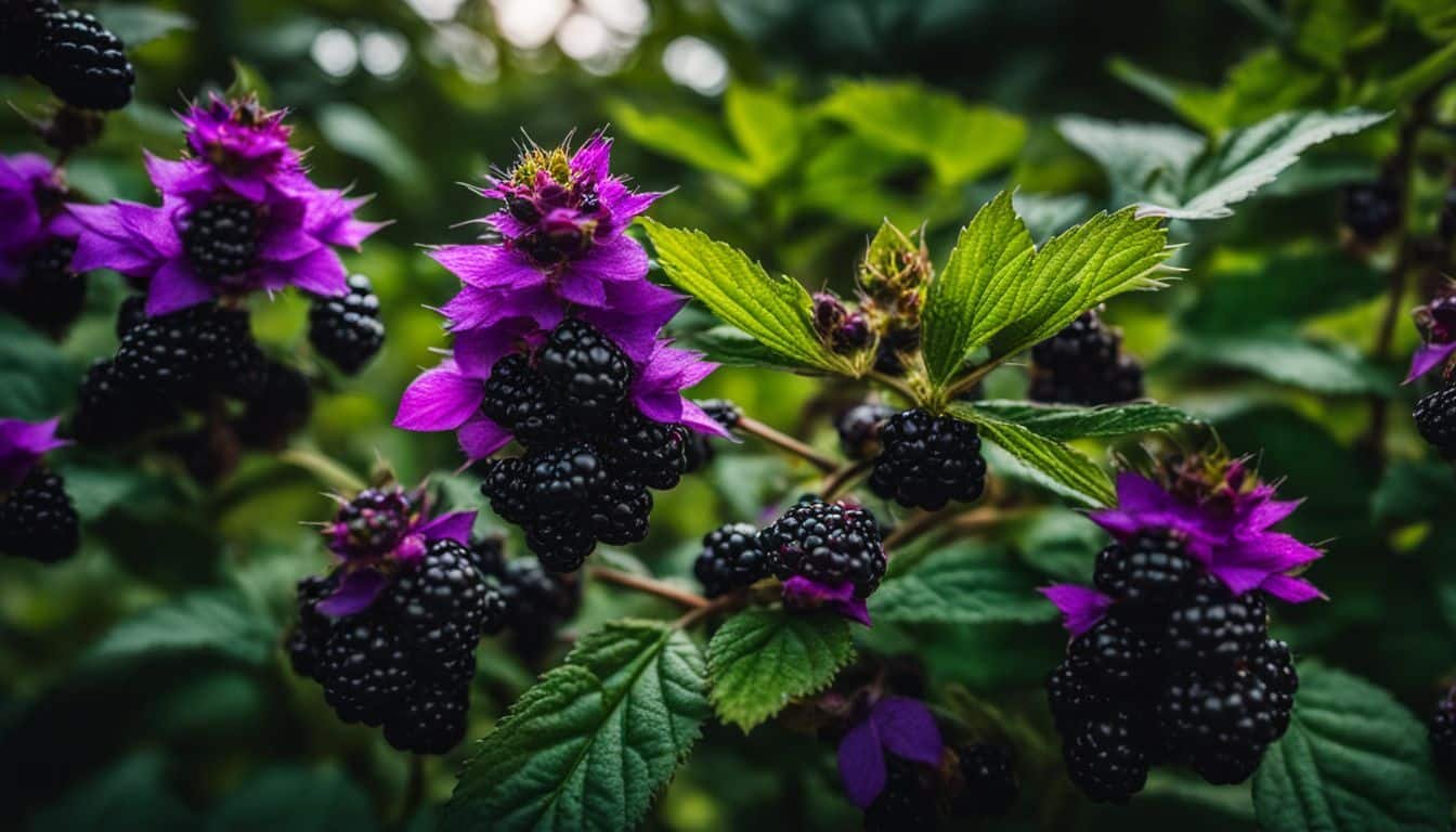 A vibrant photo of Blackberry Kush plant with different people and styles.